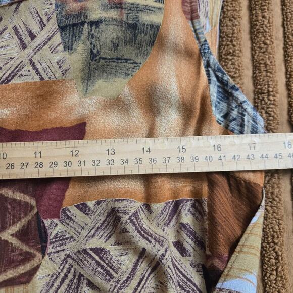 Lew Magram Vintage 90s Wrap Front Dress 6 Island Tribal Boho Granola Girl Hippie - Picture 11 of 12